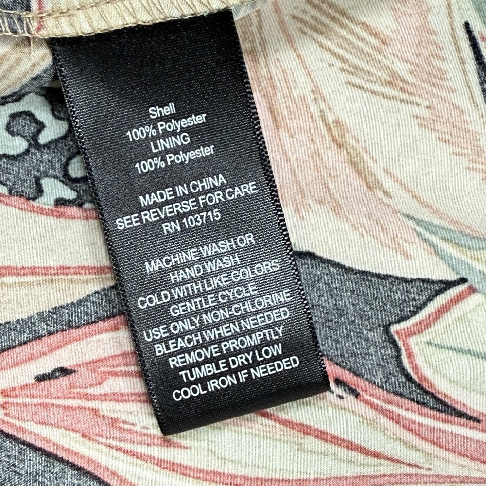 Nicole Miller Palma Satin Maxi Dress Women's Green Tropic Print Size MEDIUM NWT - Picture 8 of 8